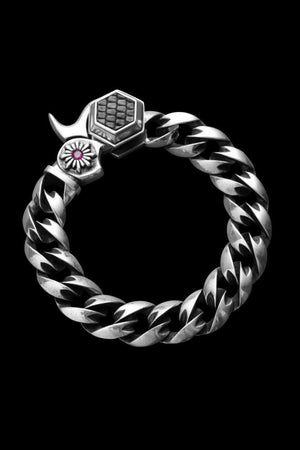 SILVER925 + RUBY CLASSIC CHAIN-BRACELET
