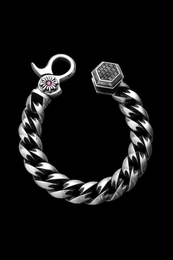 SILVER925 + RUBY CLASSIC CHAIN-BRACELET