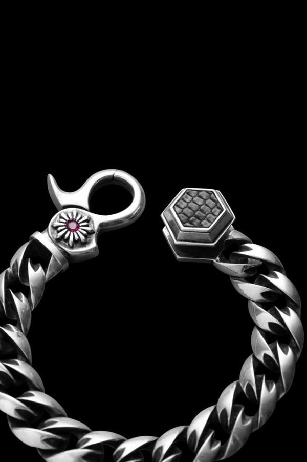 SILVER925 + RUBY CLASSIC CHAIN-BRACELET