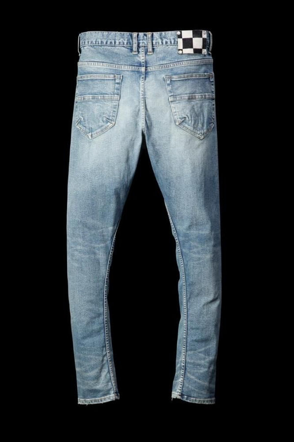 EXTREME STRETCH DENIM “SEMI-SARROUEL” CRASH/REPAIR