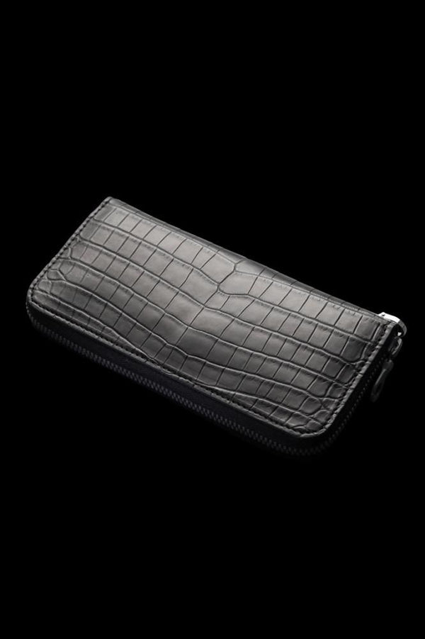 CROCODILE ROUND FASTNER WALLET