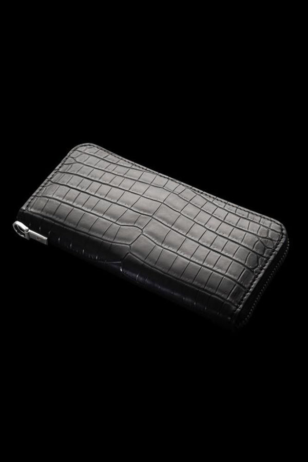CROCODILE ROUND FASTNER WALLET