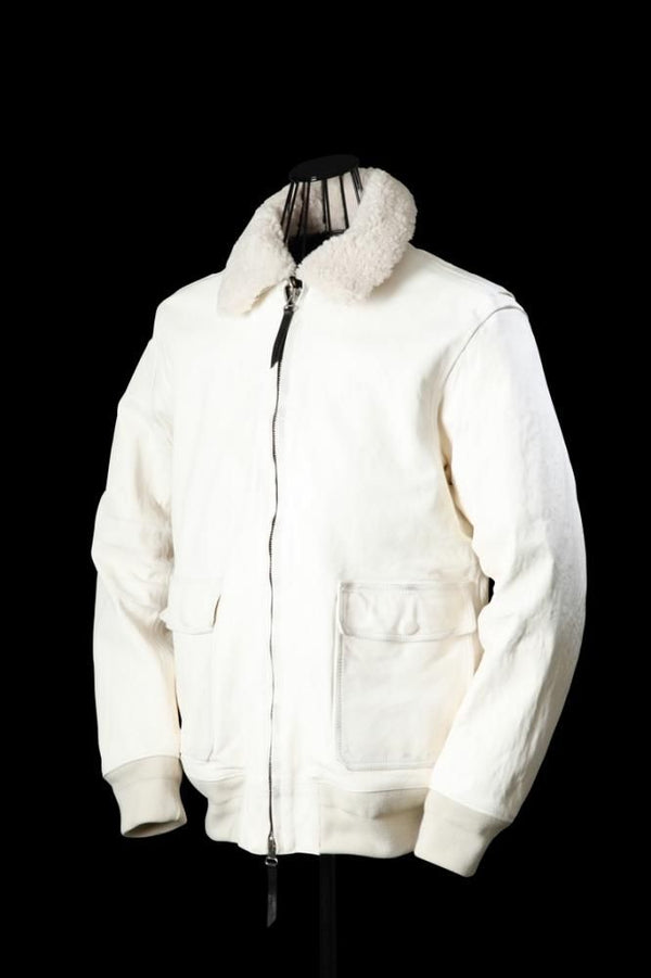 XX Yohji Yamamoto HORSE WET WHITE “GARMENT-VINTAGE AGING” G-1 FLIGHT JACKET