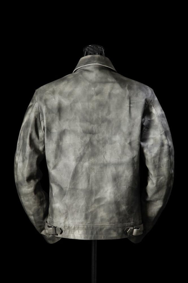 XX Yohji Yamamoto CALF WET WHITE “PIGMENT+SPRAY-DYED” ZIPPER JACKET