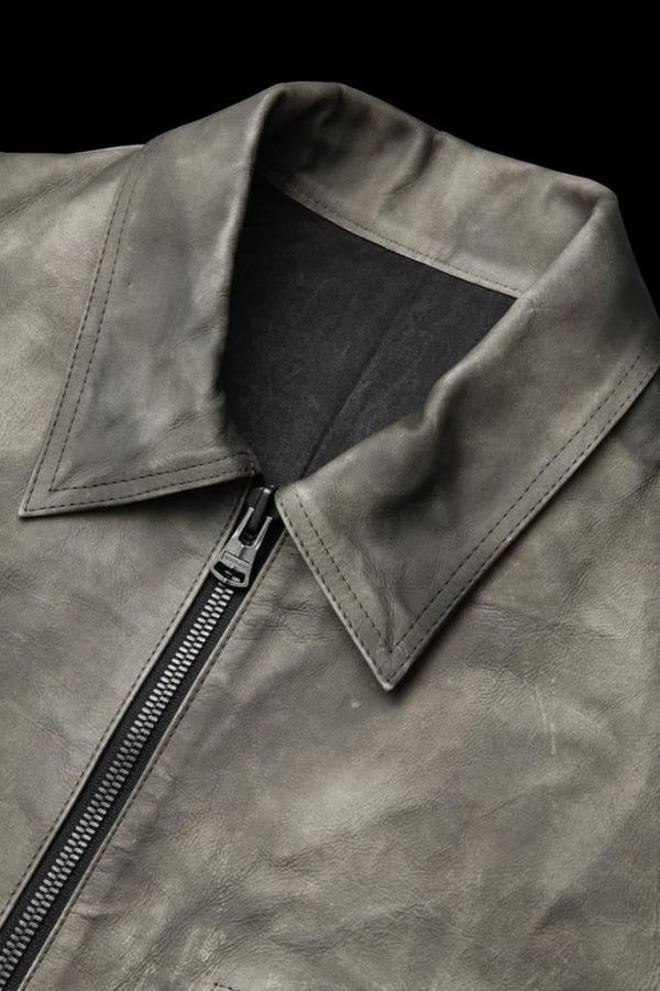 XX Yohji Yamamoto CALF WET WHITE “PIGMENT+SPRAY-DYED” ZIPPER JACKET