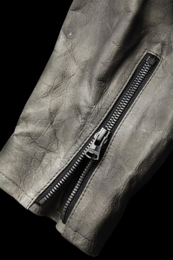XX Yohji Yamamoto CALF WET WHITE “PIGMENT+SPRAY-DYED” ZIPPER JACKET