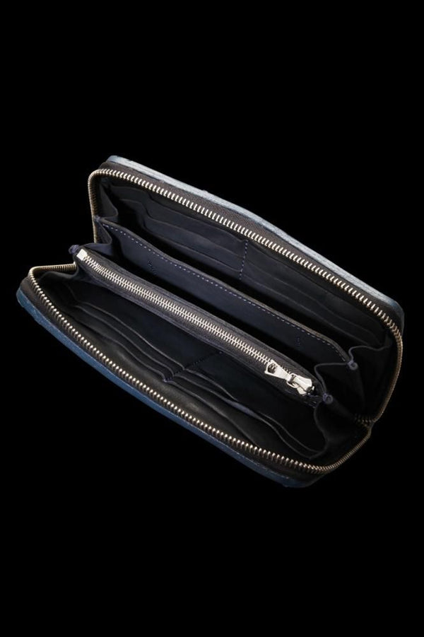 JP SHOULDER GARMENT-DYED ROUND FASTNER WALLET