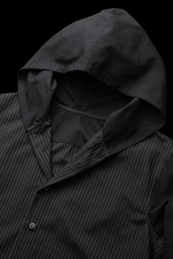 RAYON-POLYESTER OVERFITTING HOODED SHIRT