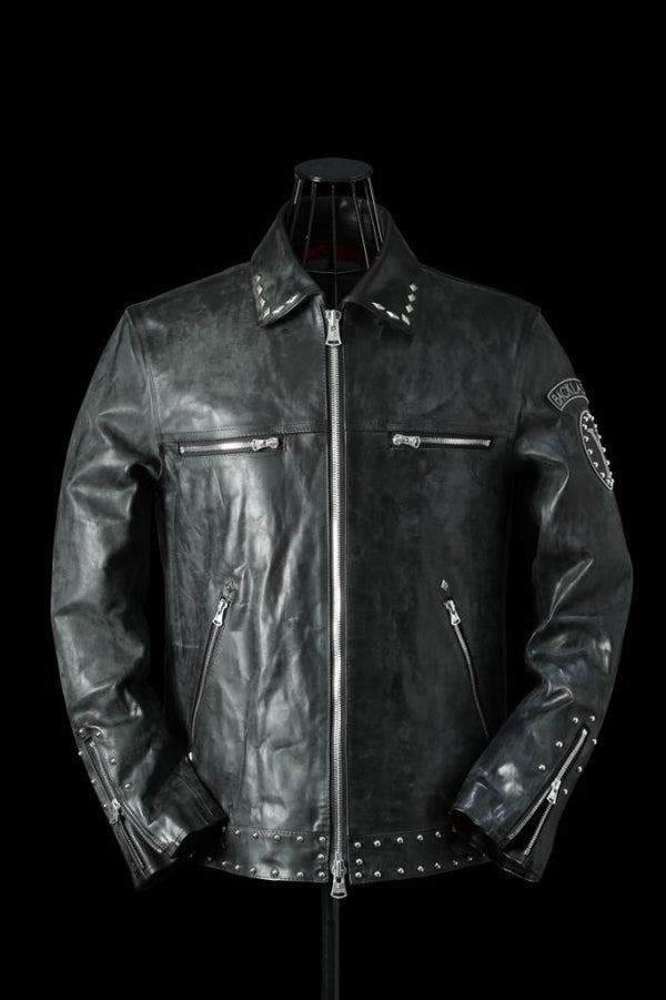 XX Yohji Yamamoto OILED WAX HORSE “STUDS” JECKET