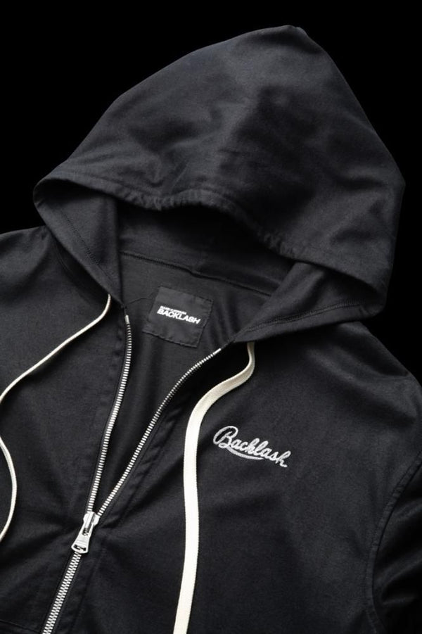 MODAL COTTON JERSEY ZIP-UP HOODIE