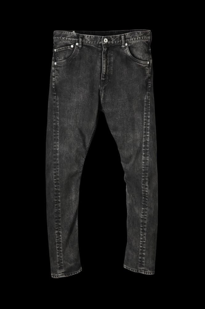 13oz STRETCH DENIM “SEMI-SARROUEL” SPLASH DYED BLACK - BACKLASH