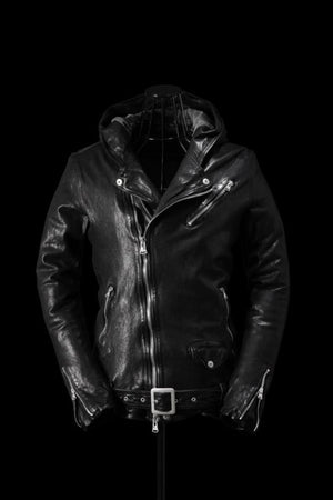 JAPAN CALF NATURAL DYED “GARMENT-WASH” HOODED RIDERS