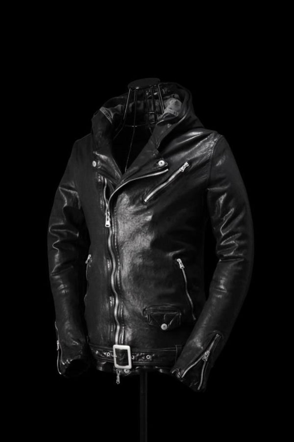 JAPAN CALF NATURAL DYED “GARMENT-WASH” HOODED RIDERS