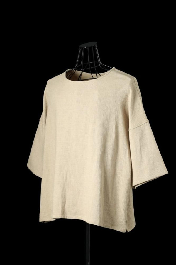 SOFT LINEN-COTTON DOBBY PULLOVER LOOSEFITTING H/S