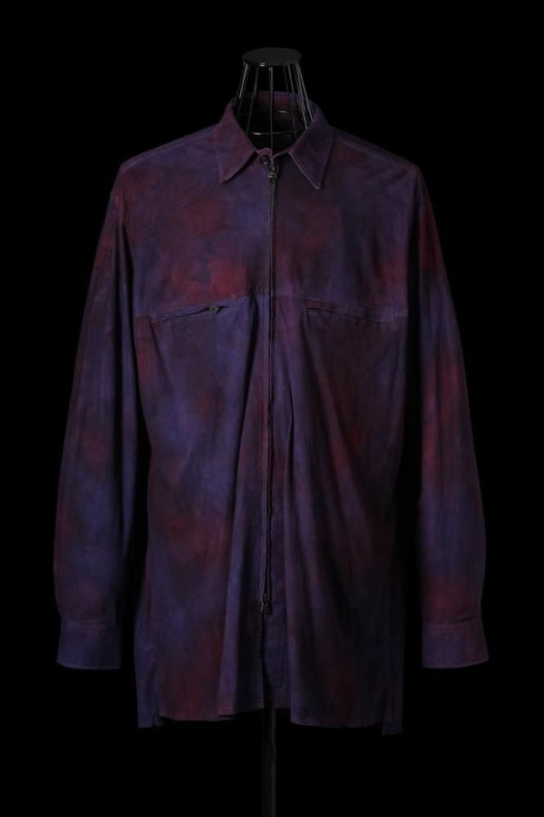 XX Yohji Yamamoto KANGAROO SUEDE “DOUBLE DYED” ZIP OPEN BLOUSE