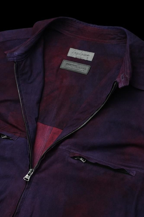 XX Yohji Yamamoto KANGAROO SUEDE “DOUBLE DYED” ZIP OPEN BLOUSE