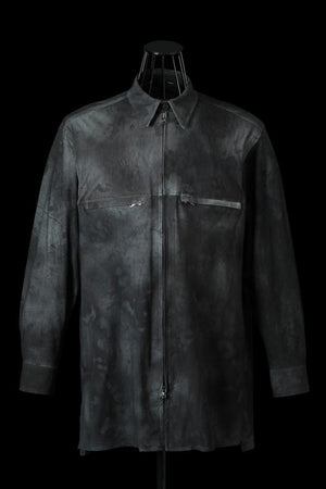 XX Yohji Yamamoto KANGAROO SUEDE “DOUBLE DYED” ZIP OPEN BLOUSE