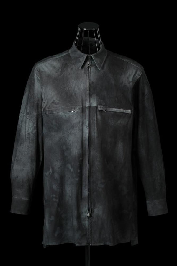 XX Yohji Yamamoto KANGAROO SUEDE “DOUBLE DYED” ZIP OPEN BLOUSE