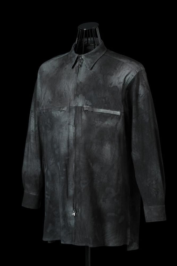XX Yohji Yamamoto KANGAROO SUEDE “DOUBLE DYED” ZIP OPEN BLOUSE