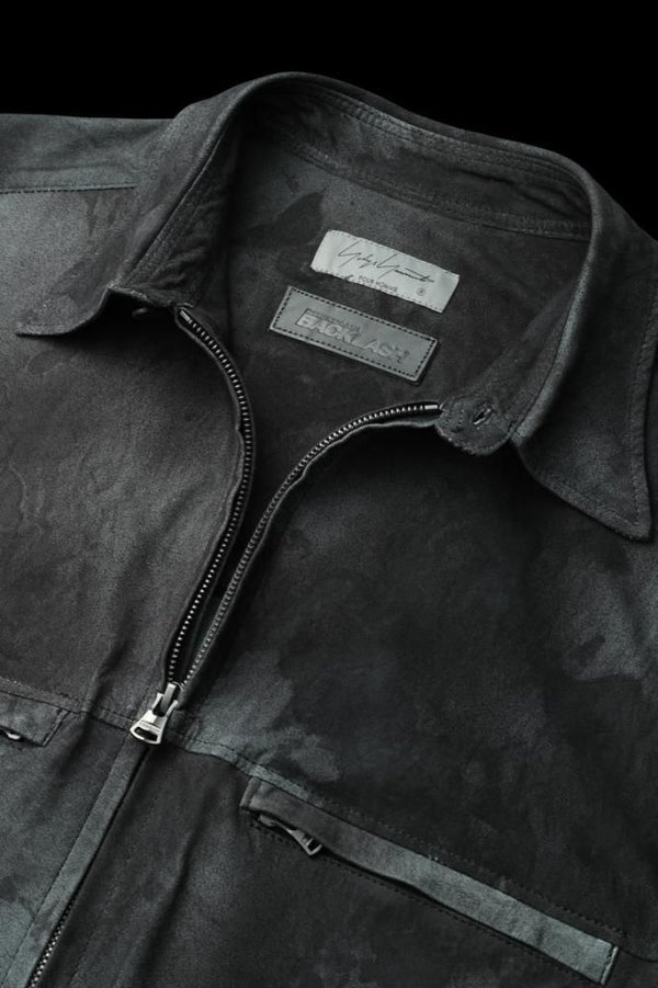 XX Yohji Yamamoto KANGAROO SUEDE “DOUBLE DYED” ZIP OPEN BLOUSE