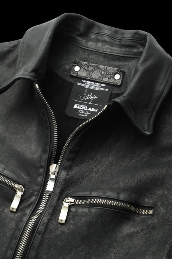 THE LINE GUIDI CALF Vitello Fiore "GARMENT-DYED" SINGLE COLLAR RIDERS