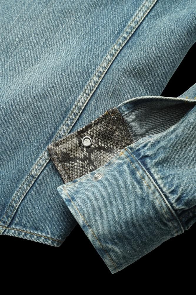 THE LINE 12oz SELVEDGE DENIM “HAND CRAFTED” + PYTHON SHIRT