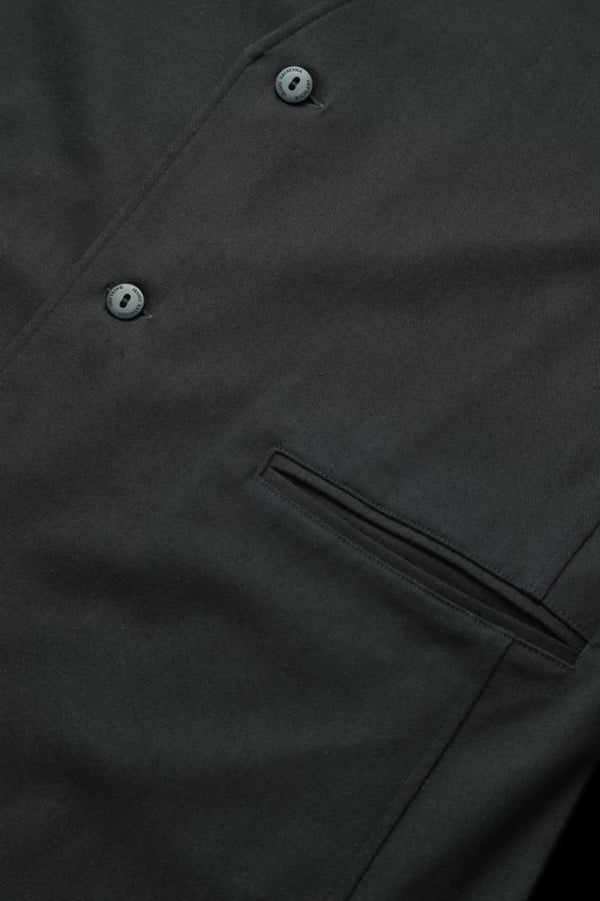 STRETCH RAYON-SILK COLLARLESS LONG JACKET