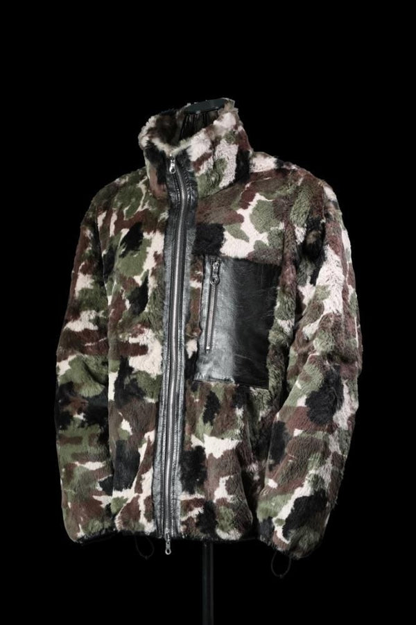 RABBIT FUR + NYLON REVERSIBLE JACKET
