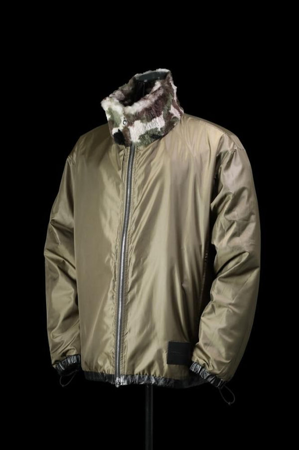 RABBIT FUR + NYLON REVERSIBLE JACKET