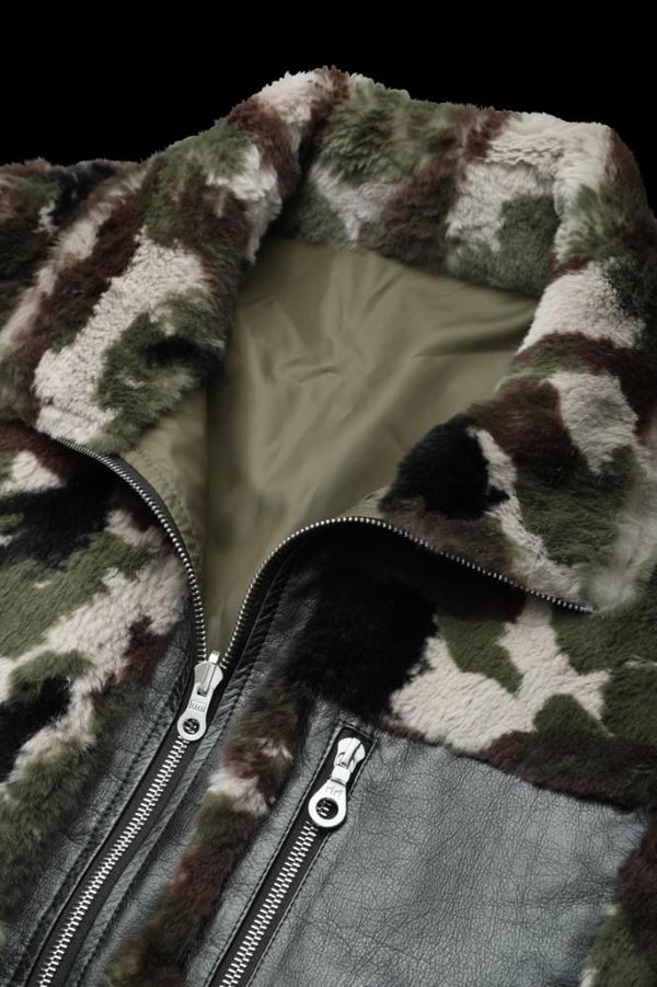 RABBIT FUR + NYLON REVERSIBLE JACKET