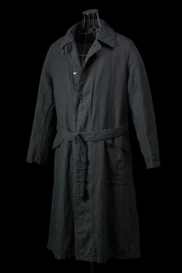 WOOL-COTTON LINEN TWILL “GARMENT-NATURAL DYED II” + ELECTRIC HEATING LINING OVERCOAT