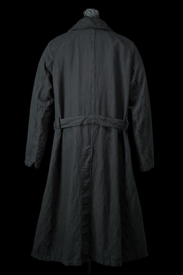 WOOL-COTTON LINEN TWILL “GARMENT-NATURAL DYED II” + ELECTRIC HEATING LINING OVERCOAT