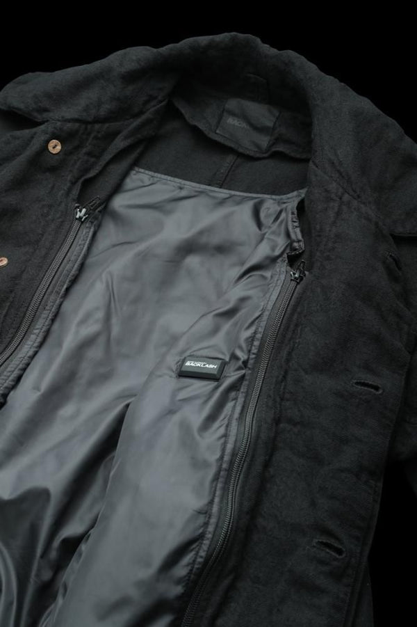 WOOL-COTTON LINEN TWILL “GARMENT-NATURAL DYED II” + ELECTRIC HEATING LINING OVERCOAT