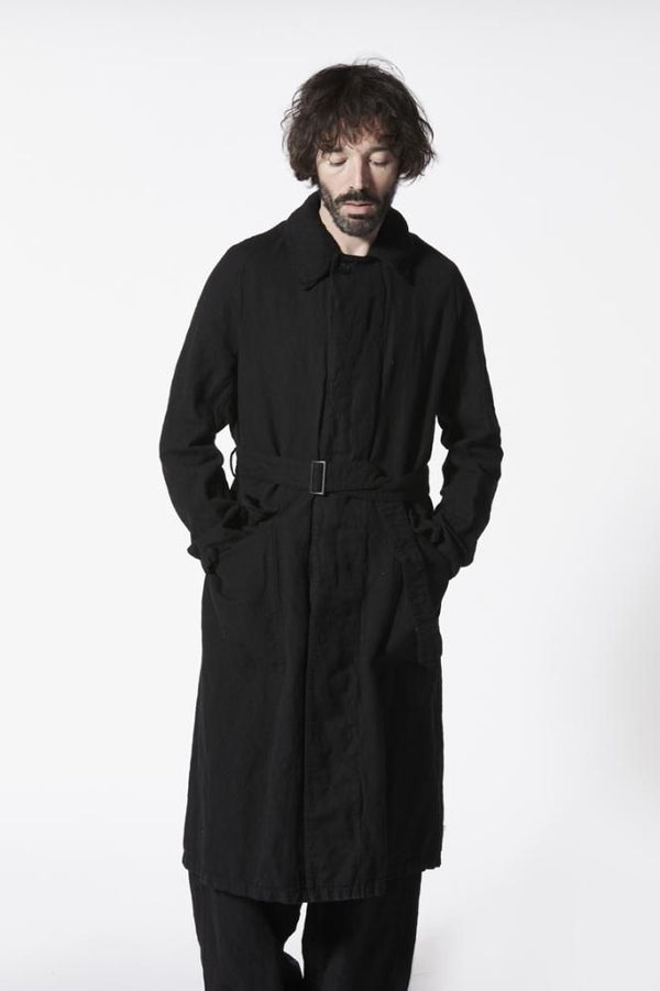WOOL-COTTON LINEN TWILL “GARMENT-NATURAL DYED II” + ELECTRIC HEATING LINING OVERCOAT