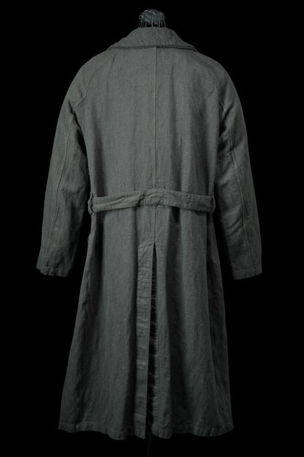 WOOL-COTTON LINEN TWILL “GARMENT-NATURAL DYED II” + ELECTRIC HEATING LINING OVERCOAT