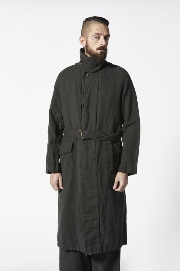 WOOL-COTTON LINEN TWILL “GARMENT-NATURAL DYED II” + ELECTRIC HEATING LINING OVERCOAT