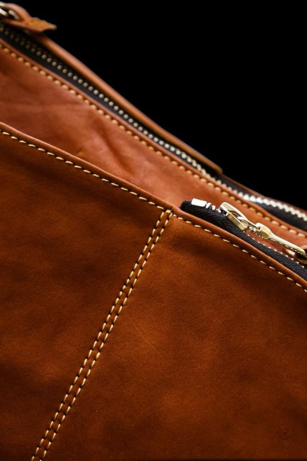 DOUBLE SHOULDER GARMENT-DYED SHOULDER BAG