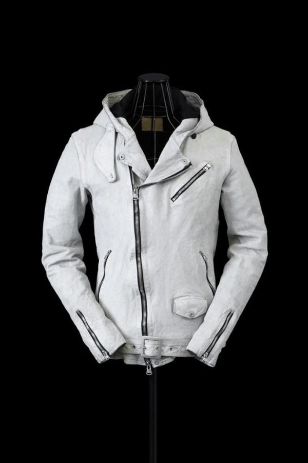 JAPAN CALF NATURAL DYED “GARMENT-WASH” HOODED RIDERS