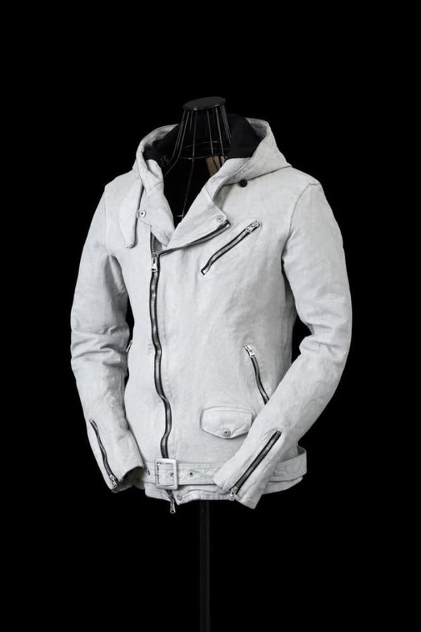 JAPAN CALF NATURAL DYED “GARMENT-WASH” HOODED RIDERS