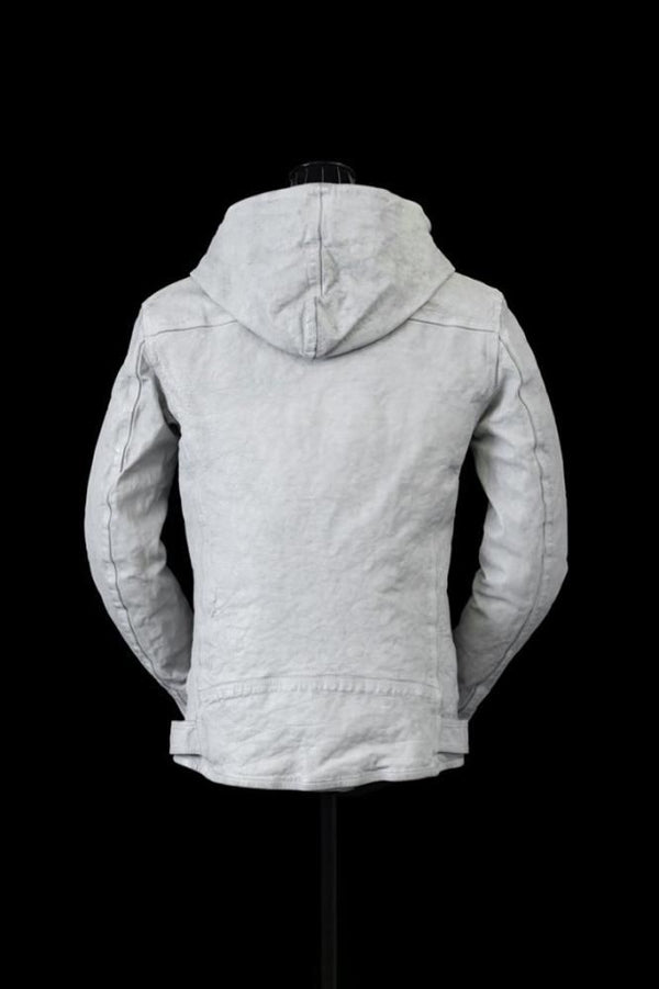 JAPAN CALF NATURAL DYED “GARMENT-WASH” HOODED RIDERS