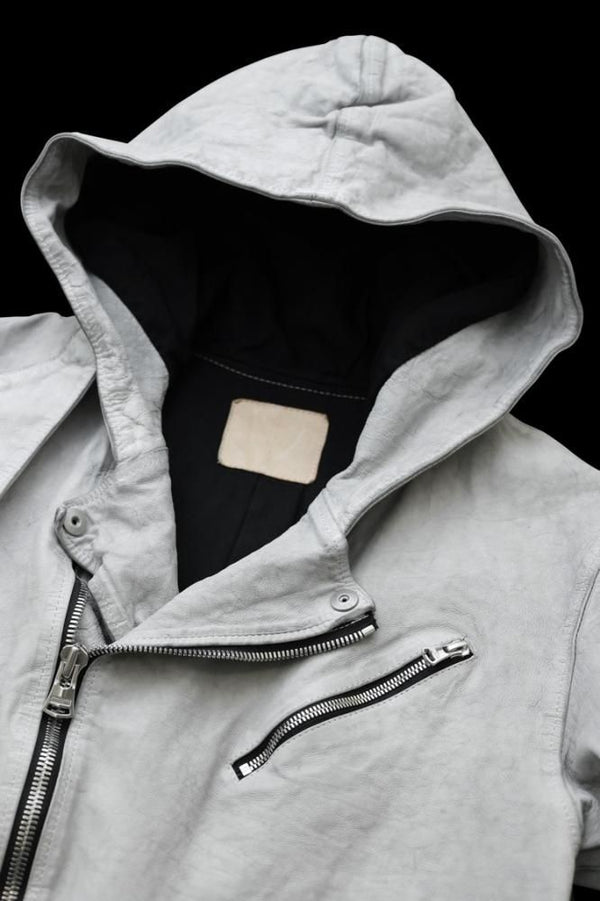 JAPAN CALF NATURAL DYED “GARMENT-WASH” HOODED RIDERS