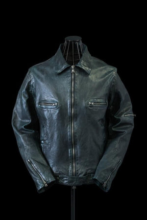 XX Yohji Yamamoto JAPAN CALF “GARMENT-DYED+WAX-FINISH” ZIPPER JACKET