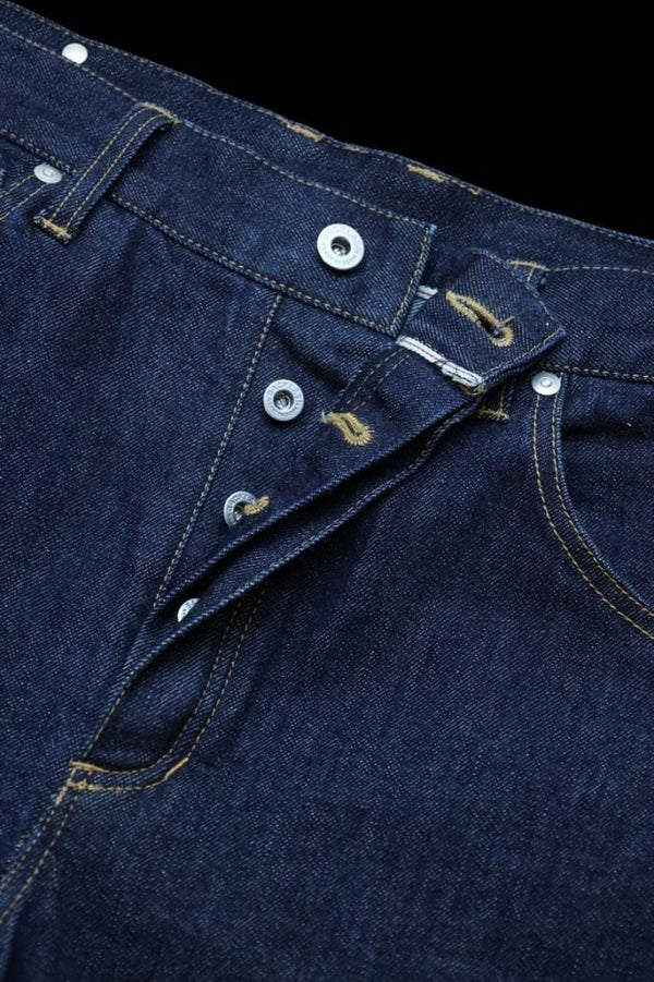 THE DENIM STRETCH SELVEDGE DENIM SEMI-SARROUEL PANTS "ONEWASH.INDIGO"