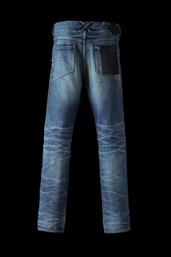 THE DENIM STRETCH SELVEDGE DENIM SEMI-SARROUEL PANTS "LIGHT.INDIGO"