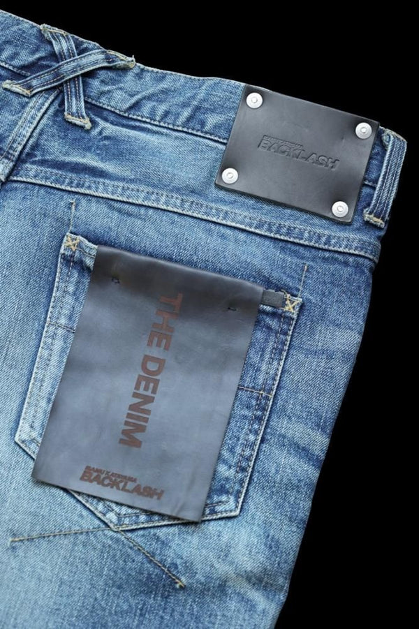 THE DENIM STRETCH SELVEDGE DENIM SEMI-SARROUEL PANTS "LIGHT.INDIGO"