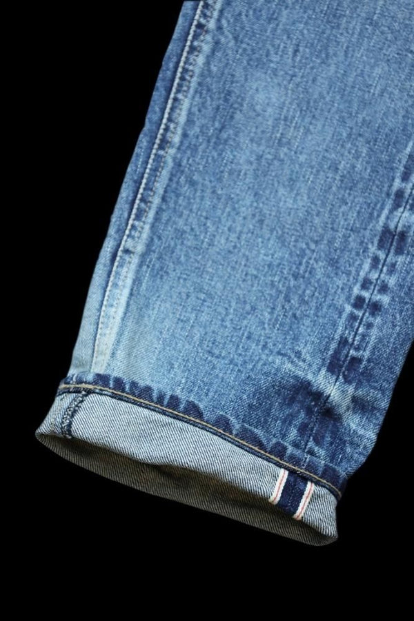 THE DENIM STRETCH SELVEDGE DENIM SEMI-SARROUEL PANTS "LIGHT.INDIGO"