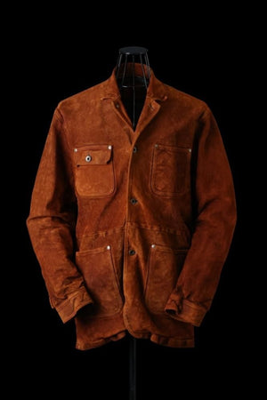 JAPAN CALF WET WHITE “GARMENT-DYED” COVERALL JACKET
