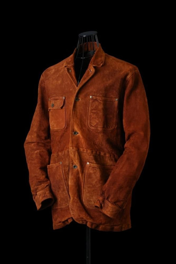 JAPAN CALF WET WHITE “GARMENT-DYED” COVERALL JACKET