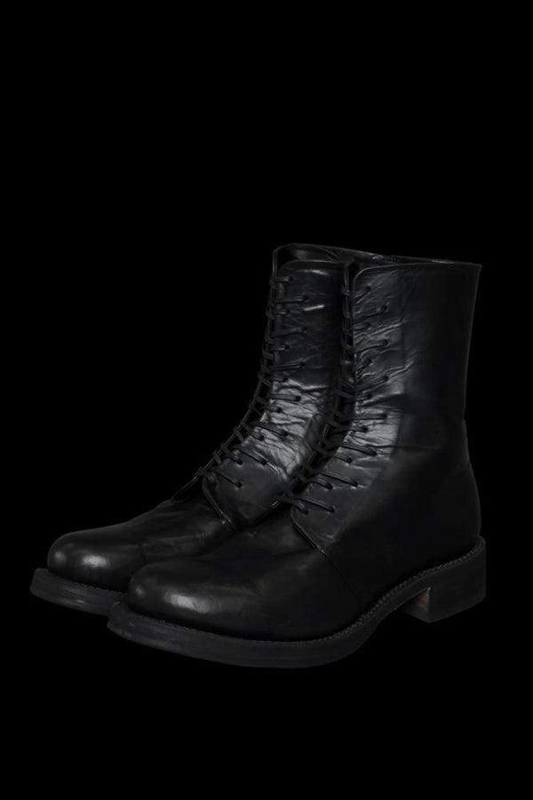 OILED HORSE SIDEZIP LACE-UP BOOTS