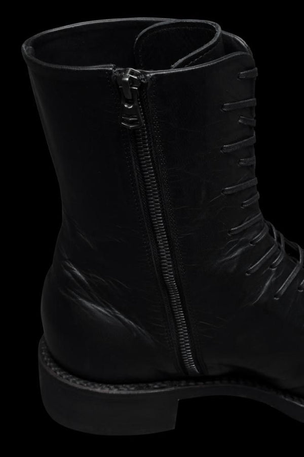 OILED HORSE SIDEZIP LACE-UP BOOTS